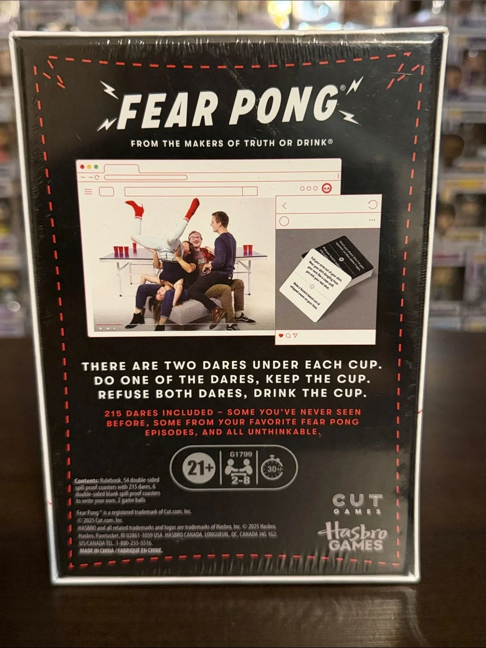 Fear Pong Party Game & Spooky Black Skeleton Pen